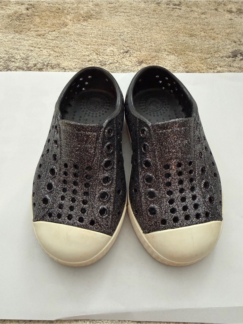 Native Slip-On Black Glitter Shoe - C6